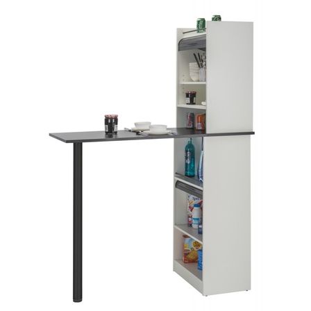 Ensemble table de cuisine et meubles LUKO – Table 130 cm avec rangements et meuble haut