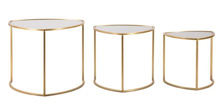 Ensemble triangulaire de table basse 3 pièces cm ø 60x50-50x45-40x40