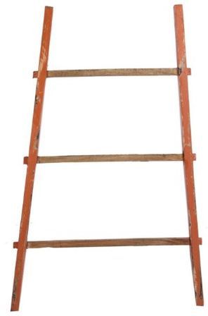 Escalier décoratif bois massif clair et orange décapé Denise