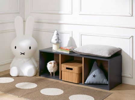 Etagère 3 cases anthracite et merisier clair Multicases