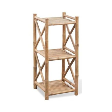 Etagère 3 plateaux bambou massif clair Kyca