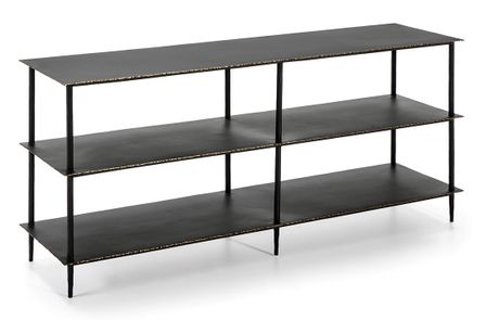 Étagère 3 plateaux métal noir et doré 152 cm