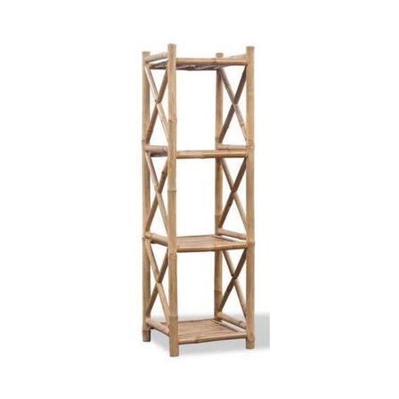 Étagère 4 plateaux bambou massif clair Kyca
