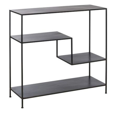Etagère 4 plateaux métal noir Narsh L 101 cm