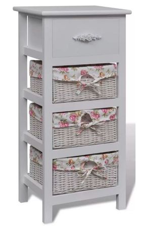 Étagère 4 tiroirs bois blanc Frenchy