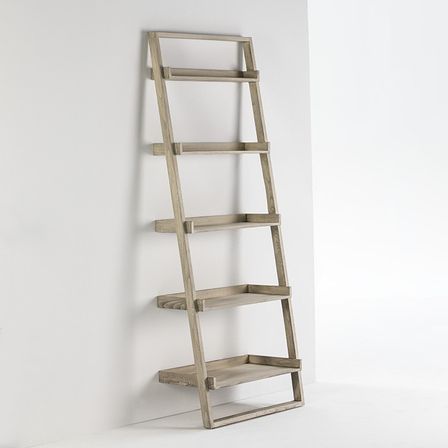 Étagère 5 plateaux bois massif gris voilé Mura