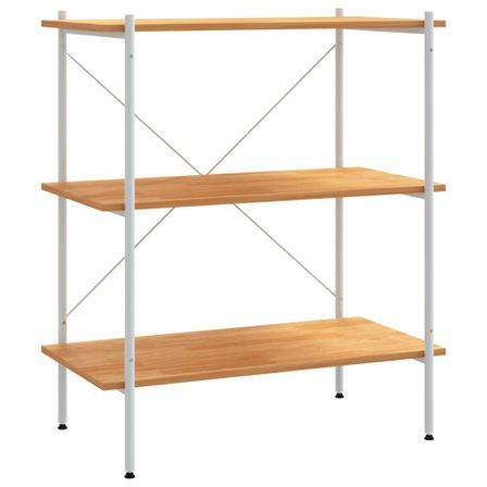 Étagère à 3 niveaux Blanc et chêne 80x40x92 cm