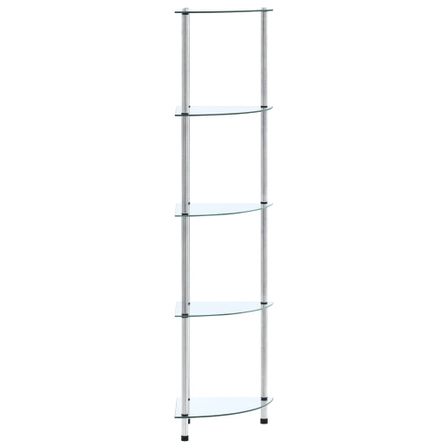 Étagère à 5 niveaux Transparent 30x30x130 cm Verre trempé