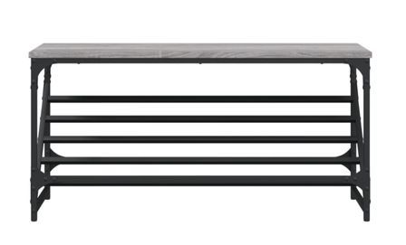 Étagère à chaussures acier noir et bois Muria L 90 x H 45 x P 30 cm – Elégance et fonctionnalité