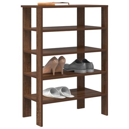 Étagère à chaussures chêne marron 61x32x87,5 cm bois ingénierie