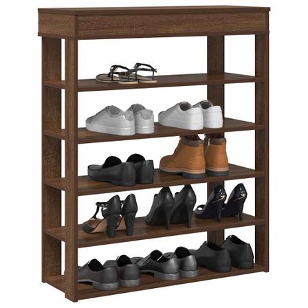 Étagère à chaussures chêne marron 80x30x98 cm bois d'ingénierie
