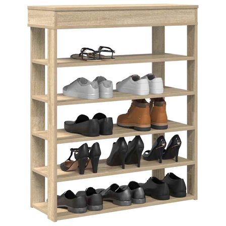 Étagère à chaussures chêne sonoma 80x30x98 cm bois d'ingénierie