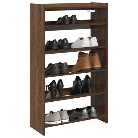 Étagère à chaussures en bois Manda L 60 x H 100 cm - Rangement 5 niveaux