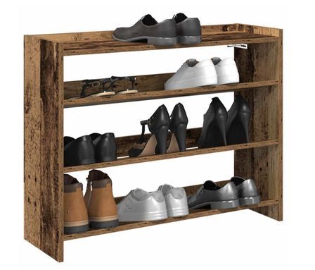 Étagère à chaussures en bois Manda L 60 x H 62 cm - Rangement 3 niveaux
