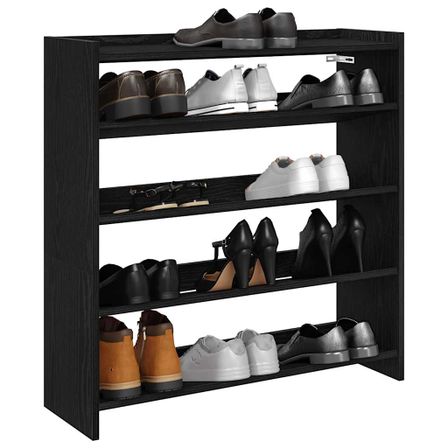 Étagère à chaussures en bois Manda L 80 x H 81 cm - Rangement 5 niveaux