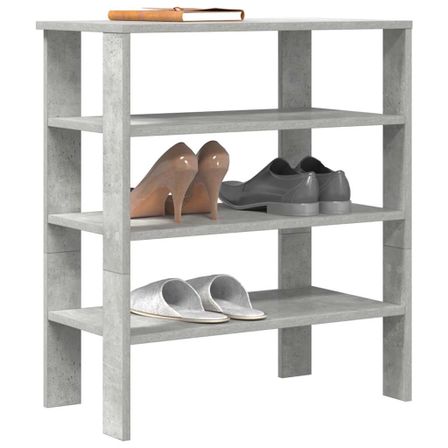 Étagère à chaussures gris béton 61x32x70 cm bois d'ingénierie