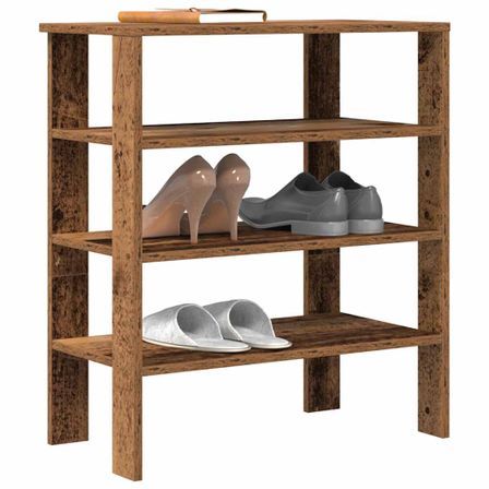 Étagère à chaussures vieux bois 61x32x70 cm bois d'ingénierie