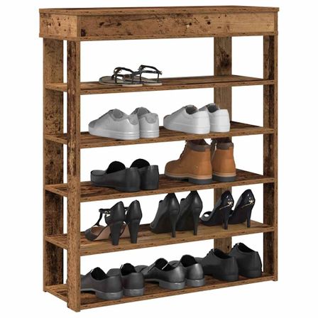 Étagère à chaussures vieux bois 80x30x98 cm bois d'ingénierie