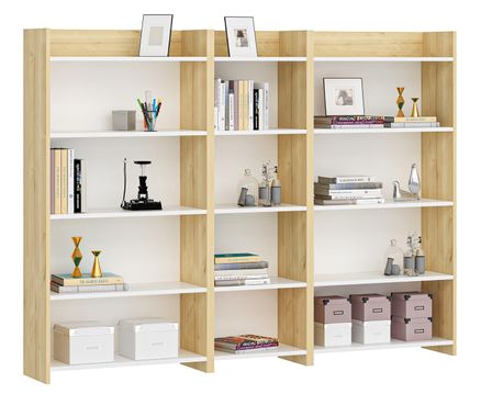 Étagère à livres bois clair et blanc Kary 176 cm