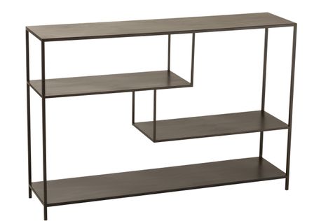 Etagère basse niveaux irréguliers métal noir Luc L 120 cm