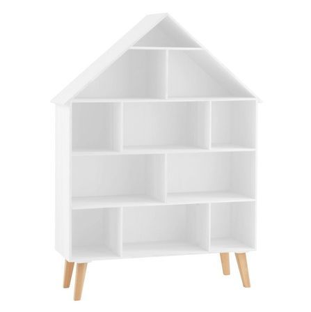 Etagère cabane 5 niveaux bois clair et blanc Peeka