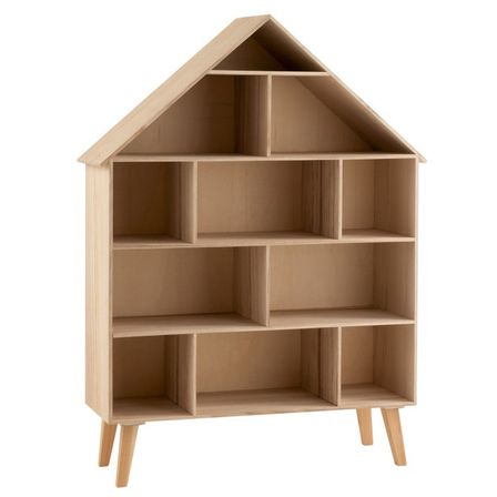 Etagère cabane 5 niveaux bois clair Zunli