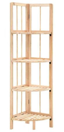 Etagère d'angle 4 tablettes cèdre massif clair Lenna