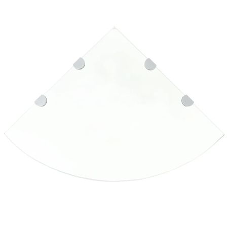 Étagère de coin et supports chromés Verre transparent 45x45 cm