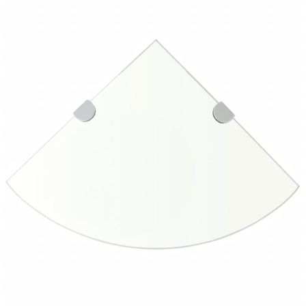 Étagère de coin + supports chromés Verre Transparent 25 x 25 cm