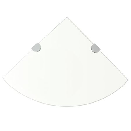 Étagère de coin + supports chromés Verre Transparent 35 x 35 cm