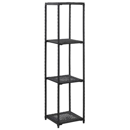 Étagère de rangement Noir 30x30x120 cm Résine tressée