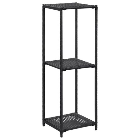 Étagère de rangement Noir 30x30x90 cm Résine tressée