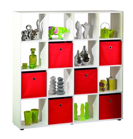 Étagère de séparation bois mélaminé blanc 16 cases Alto