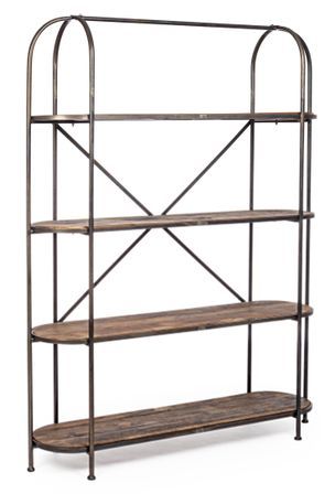 Etagère en acier et bois de sapin 4 niveaux Samira L 151 cm