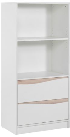 Etagère haute blanche et naturelle Wave