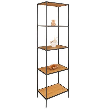 Etagère haute VITA 5 niveaux - Bois naturel ou métal noir/blanc