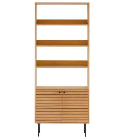 Étagère bibliothèque KYOTO – Chêne & métal noir