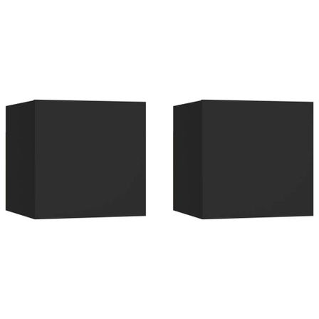 Étagère murale 2 pcs Noir 30,5x30x30 cm