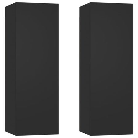 Etagère murale 2 pcs Noir 30,5x30x90 cm