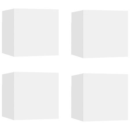 Étagère murale 4 pcs Blanc 30,5x30x30 cm