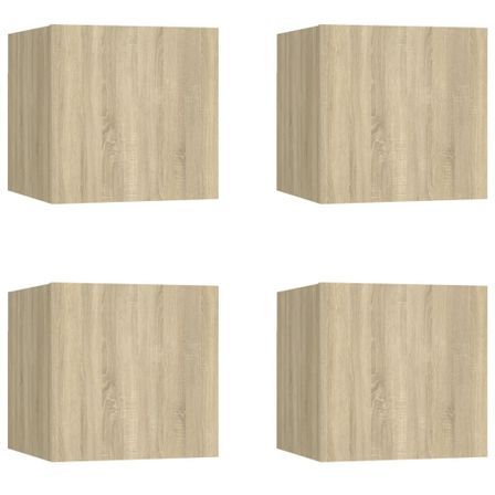 Étagère murale 4 pcs Chêne sonoma 30,5x30x30 cm