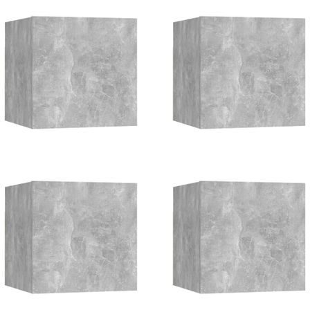 Étagère murale 4 pcs Gris béton 30,5x30x30 cm