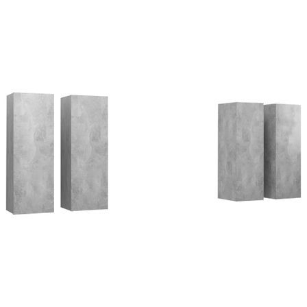 Etagère murale 4 pcs Gris béton 30,5x30x90 cm