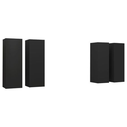 Etagère murale 4 pcs Noir 30,5x30x90 cm