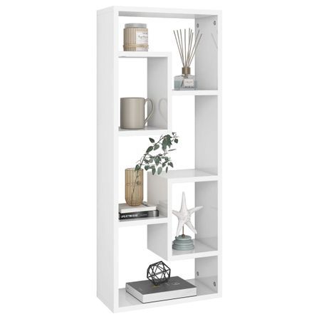 Étagère murale Blanc brillant 36x16x90 cm