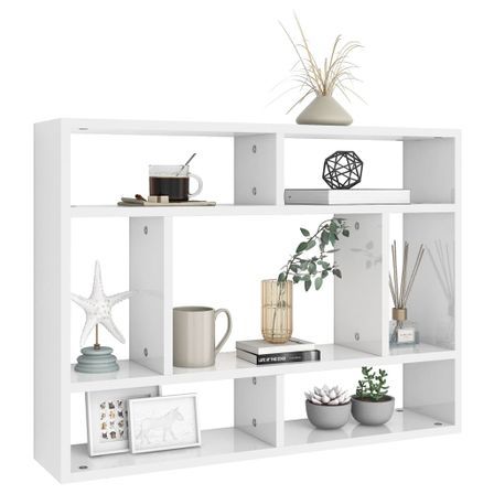 Étagère murale Blanc brillant 75x16x55 cm