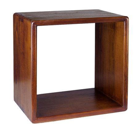 Étagère murale carrée KRETOS – Bois massif marron – 40 cm