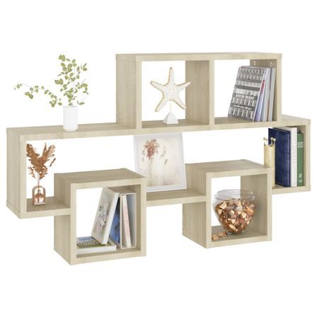 Étagère murale forme d'auto Chêne sonoma 82x15x51 cm