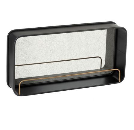 Etagère murale miroir et métal noir Liath