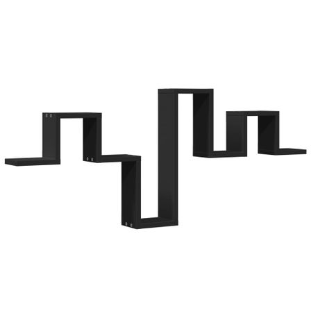 Étagère murale noir 104,5x10x43 cm bois d'ingénierie